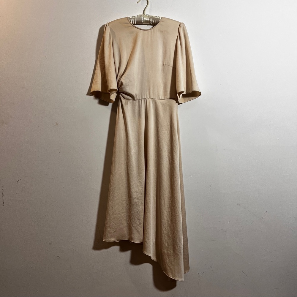 Elegant Beige Midi Dress